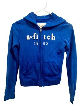 Abercrombie & Fitch Royal Blue Kids Zip Hoodie with Logo